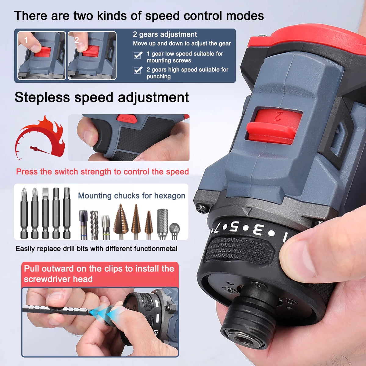 21V Electric Screwdriver 55Nm Torque B488764