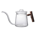 High Borosilicate Glass Gooseneck Kettle Wooden Handle 480ML Z180075