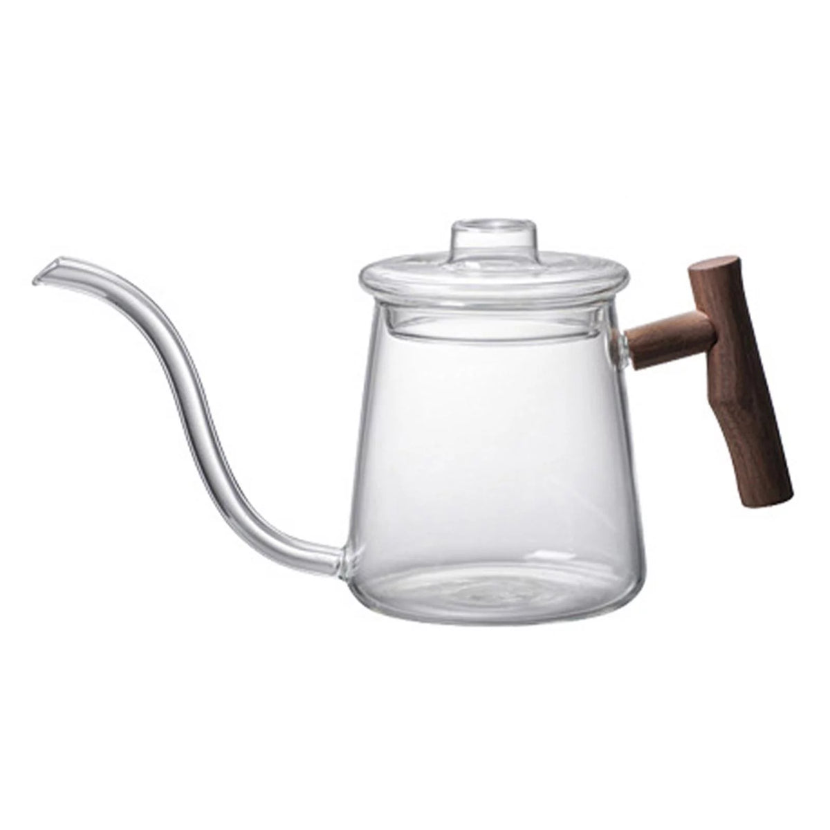 High Borosilicate Glass Gooseneck Kettle Wooden Handle 480ML Z180075
