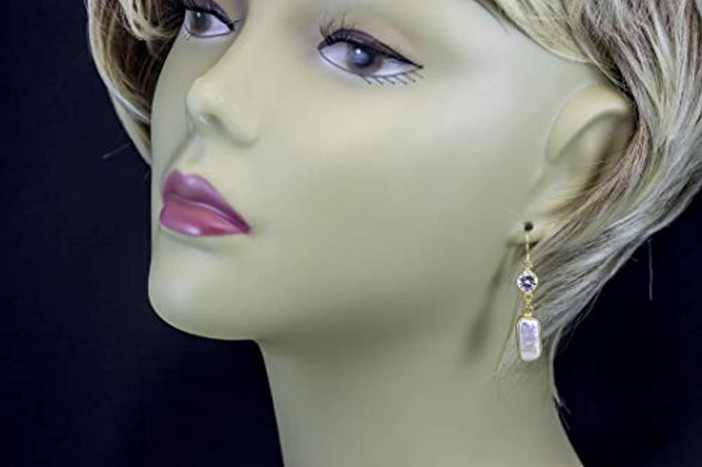 Rectangle Pearl Earrings D792853