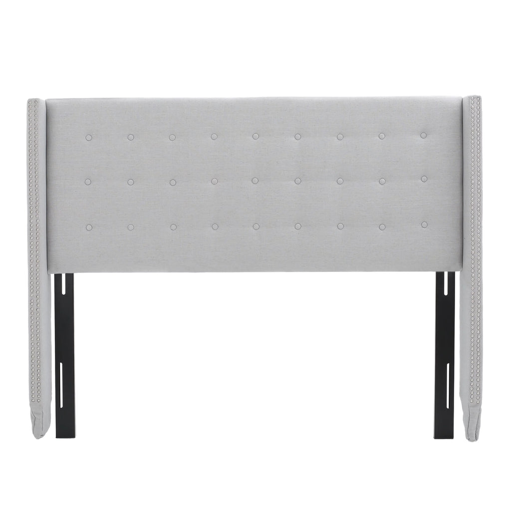 Light Grey Fabric Full/ Queen Headboard U693963