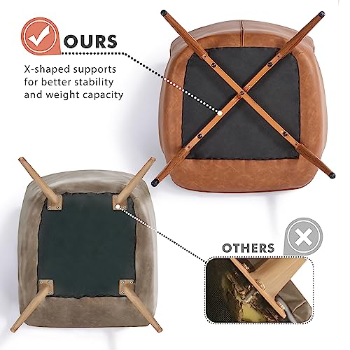 Brown PU Leather Armchair with Metal Legs B4569