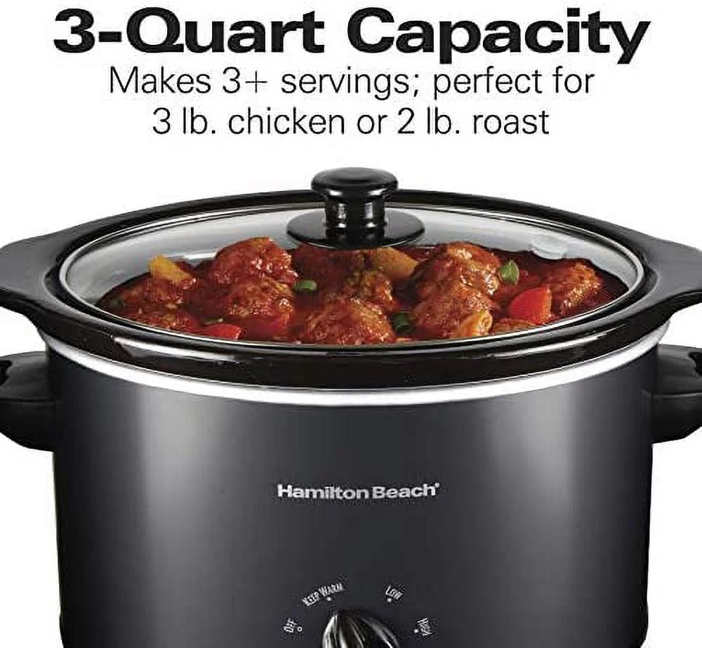 3-Quart Matte Black Slow Cooker J66768
