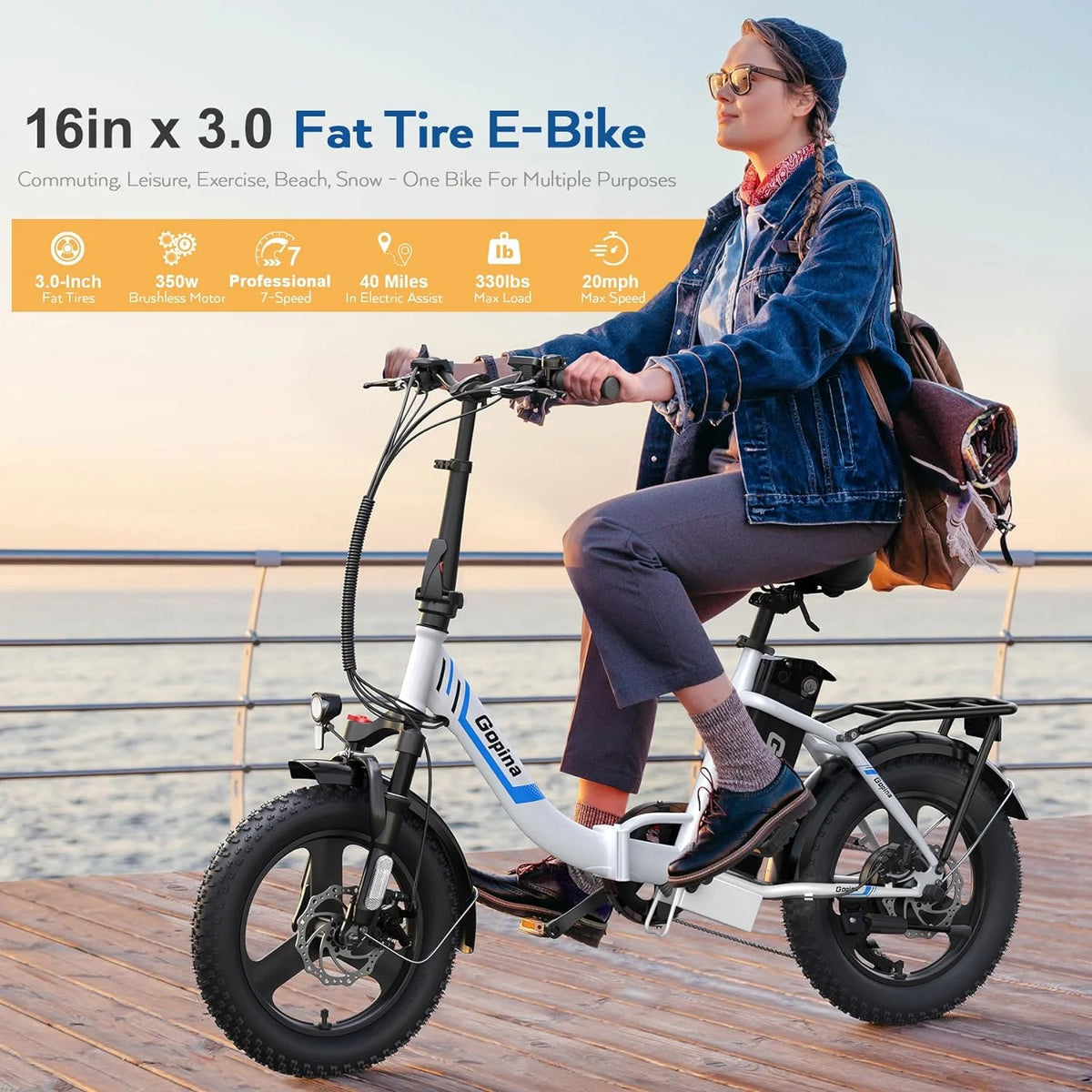 Folding Electric Bike 350W Fat Tire X6660