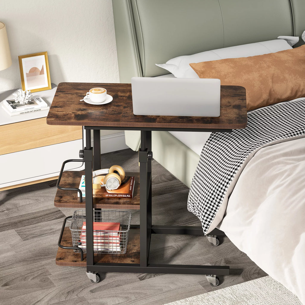 Height Adjustable C Table with Storage and Tiltable Drawing Board A644