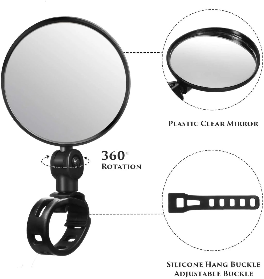 2 Pieces Bike Rearview Mirror for Mountain Road Bike B1888