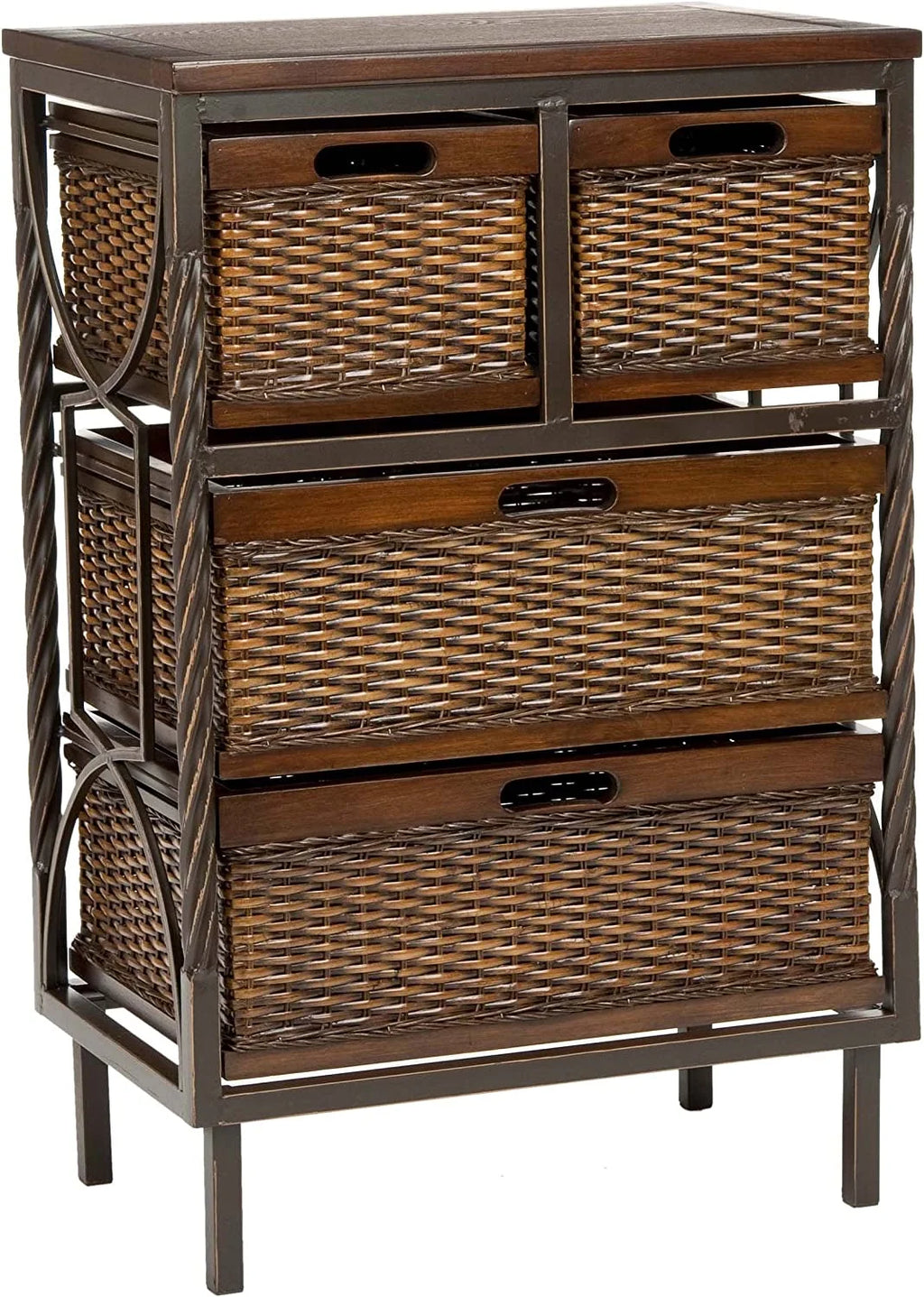 Dark Teak 4-Drawer Storage Cabinet X3128