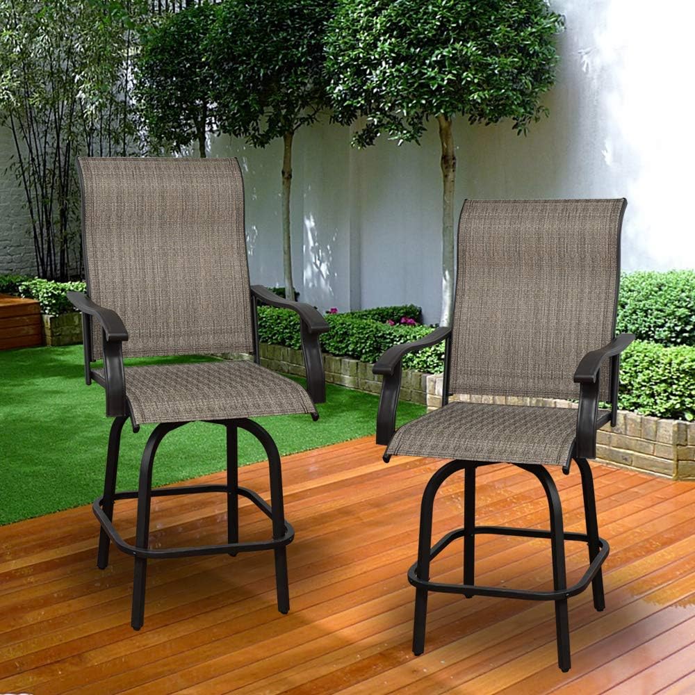 Swivel Bar Height Patio Chairs Set of 2 Z58584