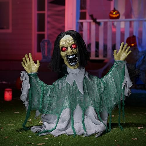 Animated Zombie Groundbreaker Outdoor Decor with Light Up Eyes K96005