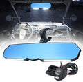 13 UTV Rearview Center Mirror with COB LED Interior Lights and Rocker Switch, Aluminum Rear View Mirrors L682