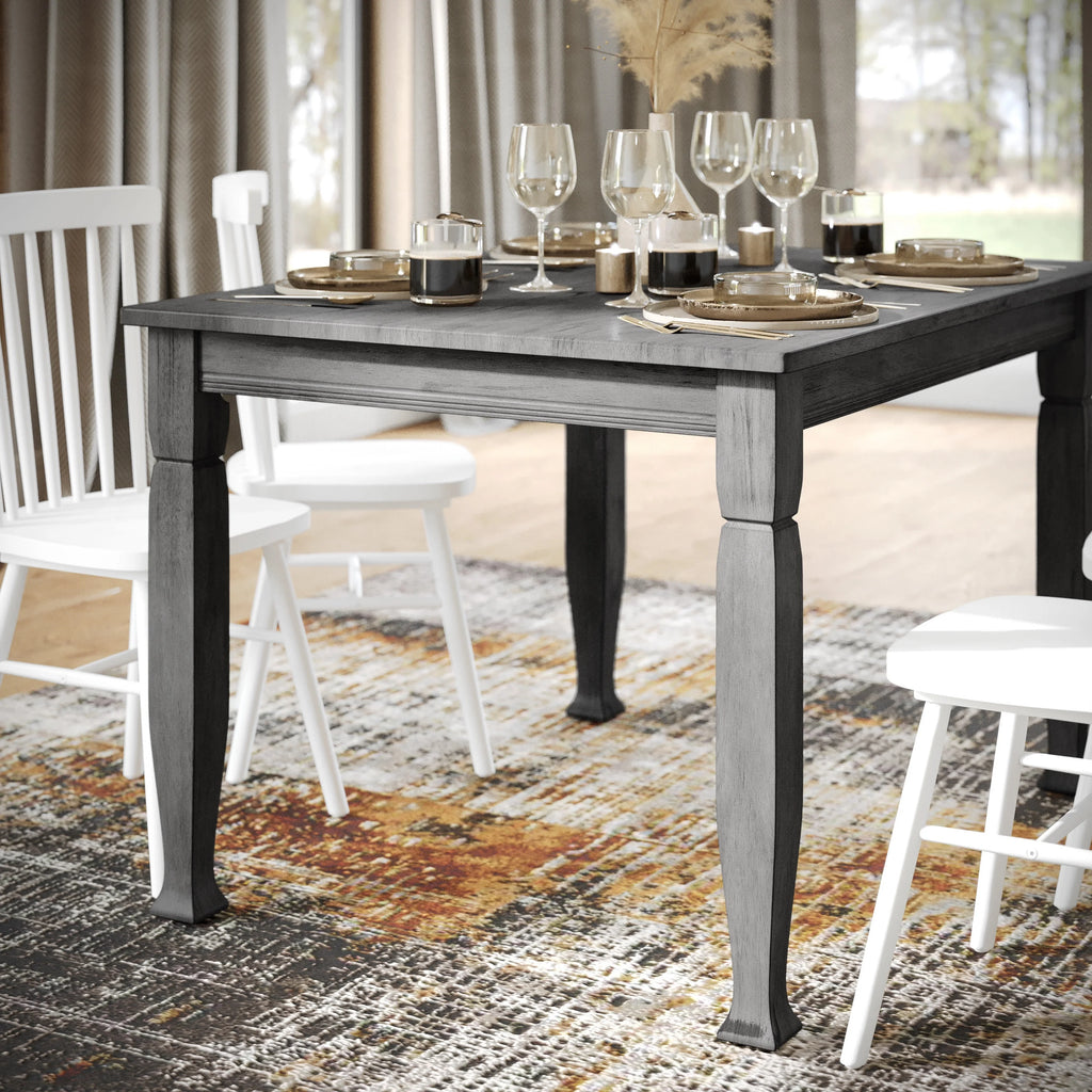 47" Wooden Dining Table with Sculpted Legs W752