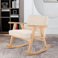Beige Walnut Upholstered Rocking Chair with Solid Wood E662465