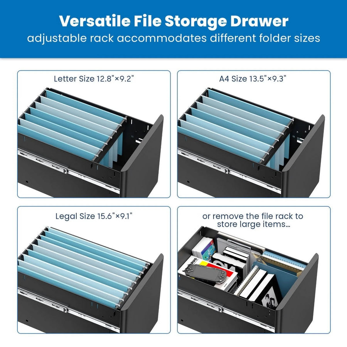 Rolling File Cabinet with 3 Drawers I5524