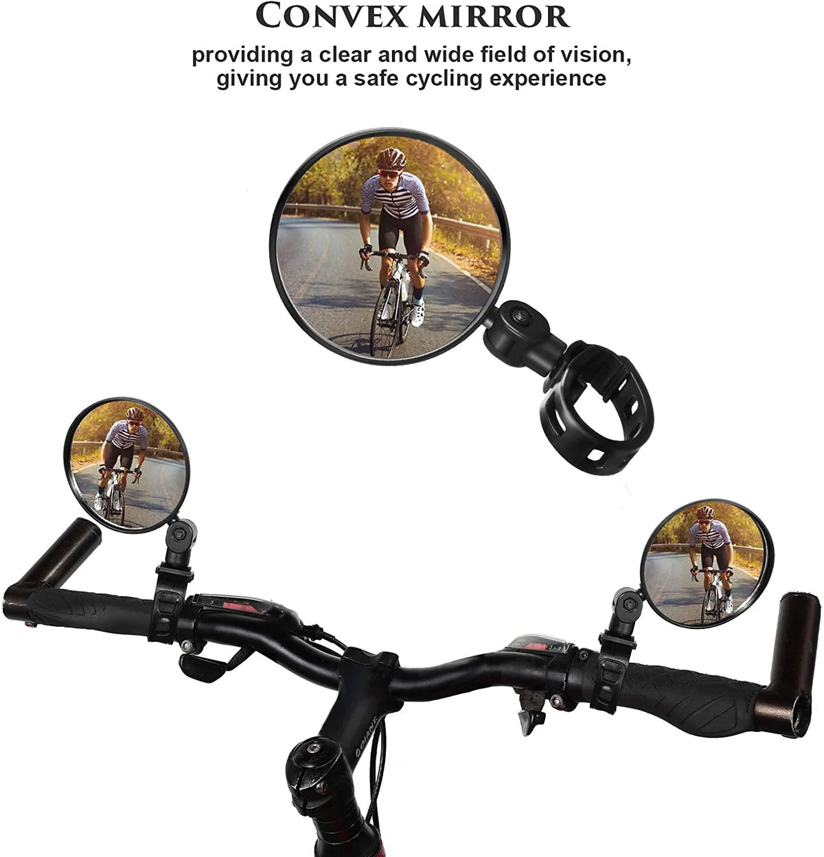 2 Pieces Bike Rearview Mirror for Mountain Road Bike B1888