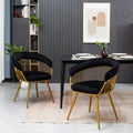 Set of 2 Black Velvet Dining Chairs G460869