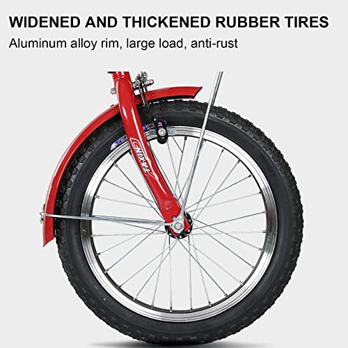 16 inch Foldable 3 Wheel Tricycle with Back and Cargo Basket Z73249