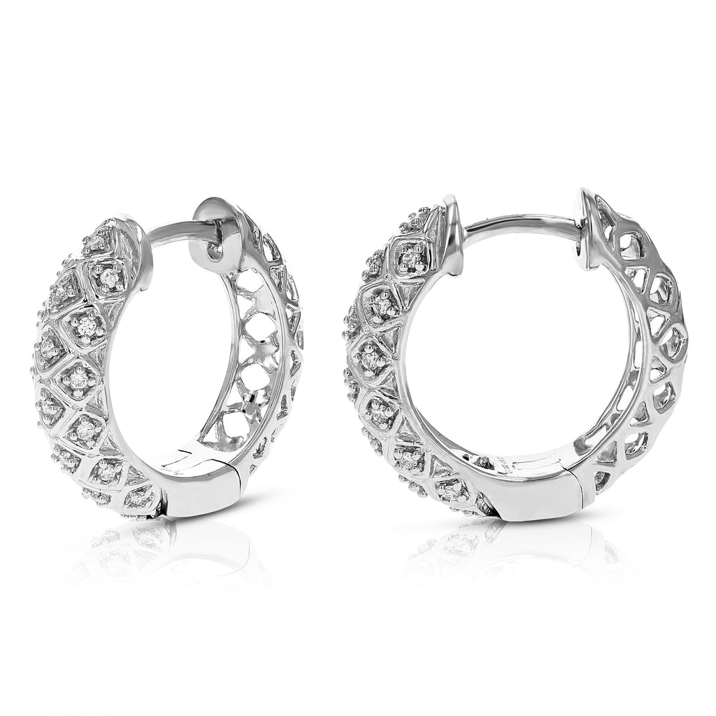 1/6 CTTW Lab Grown Diamond Hoop Earrings 925 Sterling Silver K167