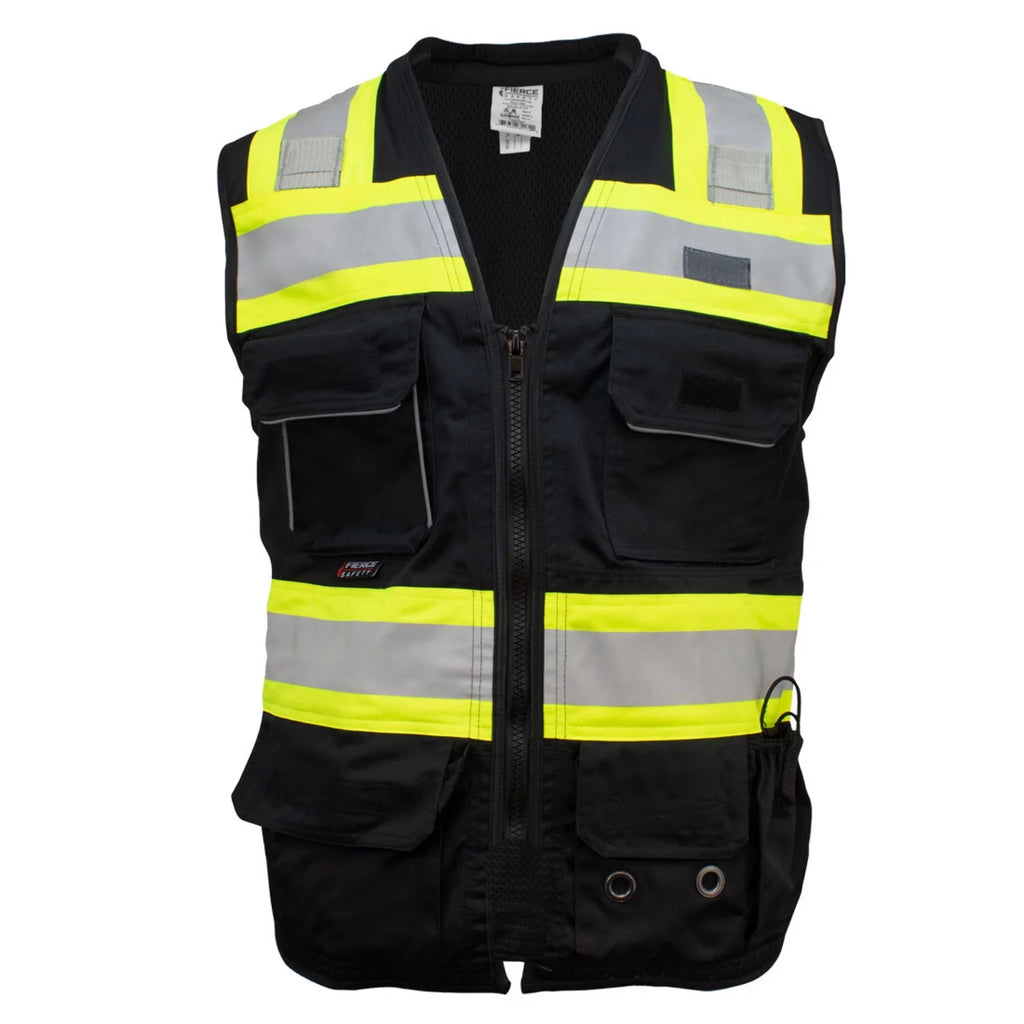 Black Surveyors Class 1 Vest with Tablet Pocket T187