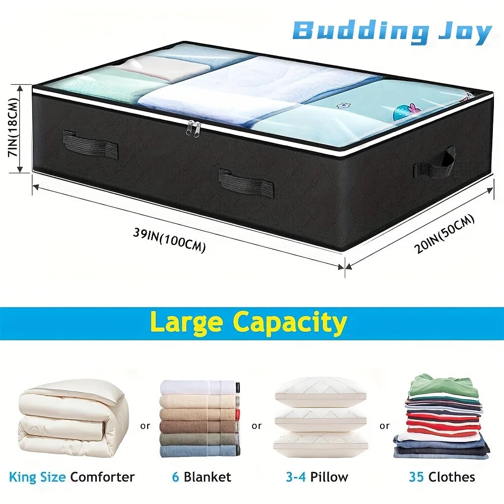 4 Pack Large Capacity Foldable Fabric Storage Containers with Clear Window L313717