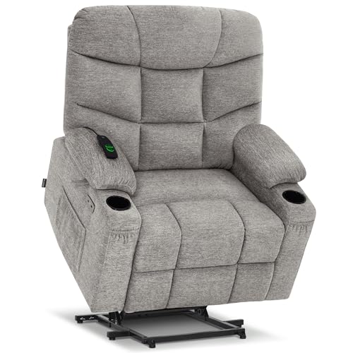 Navy Blue Fabric Power Lift Recliner Chair T977622