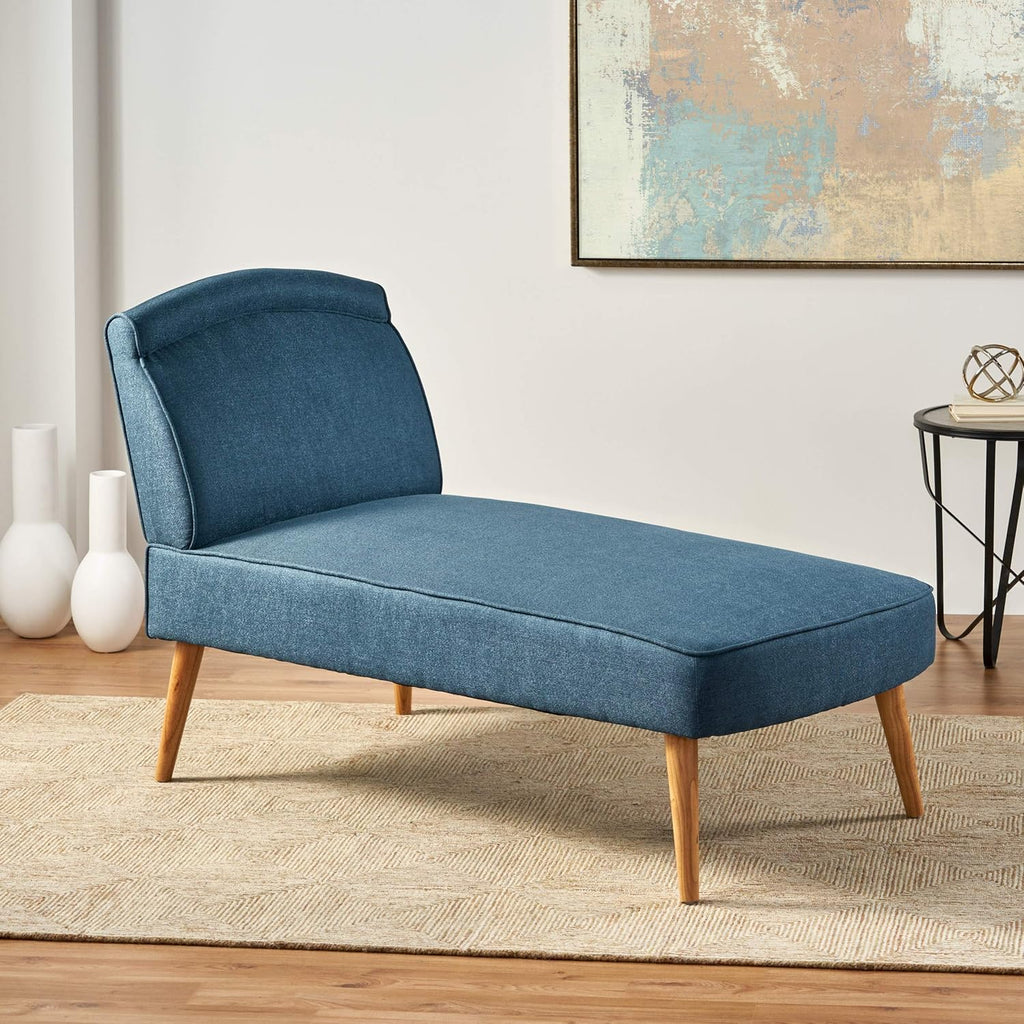 Navy Blue Fabric Chaise Lounge N9177