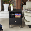 Black 1-Drawer Side Table P7584