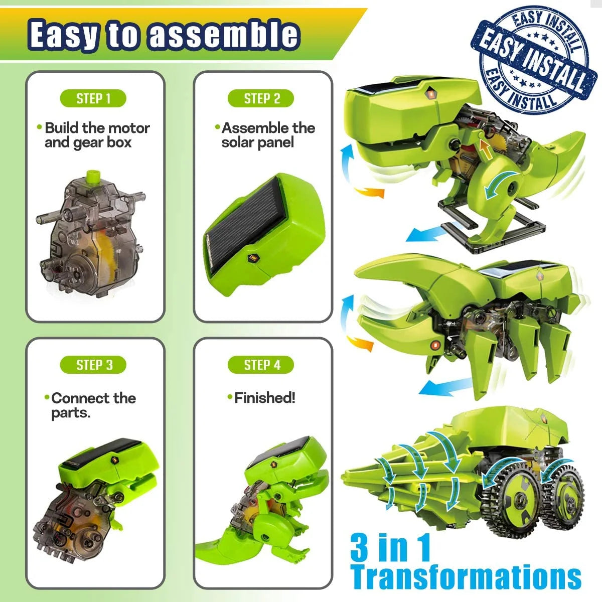Solar Robot Kit 3-in-1 STEM Science Kits Toys for Kids U779