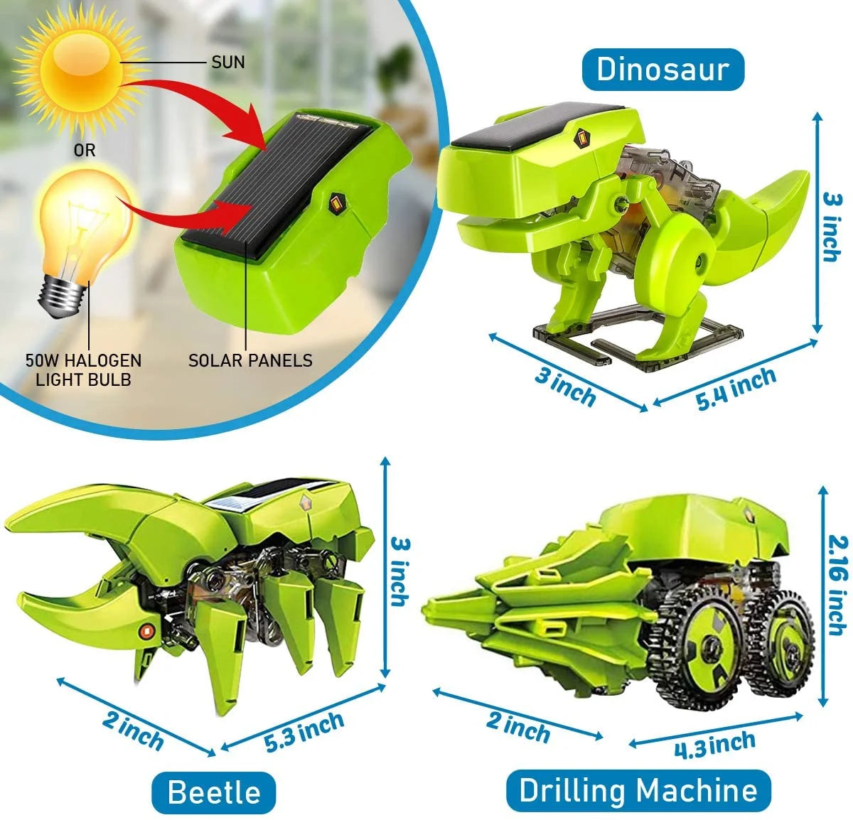 Solar Robot Kit 3-in-1 STEM Science Kits Toys for Kids U779