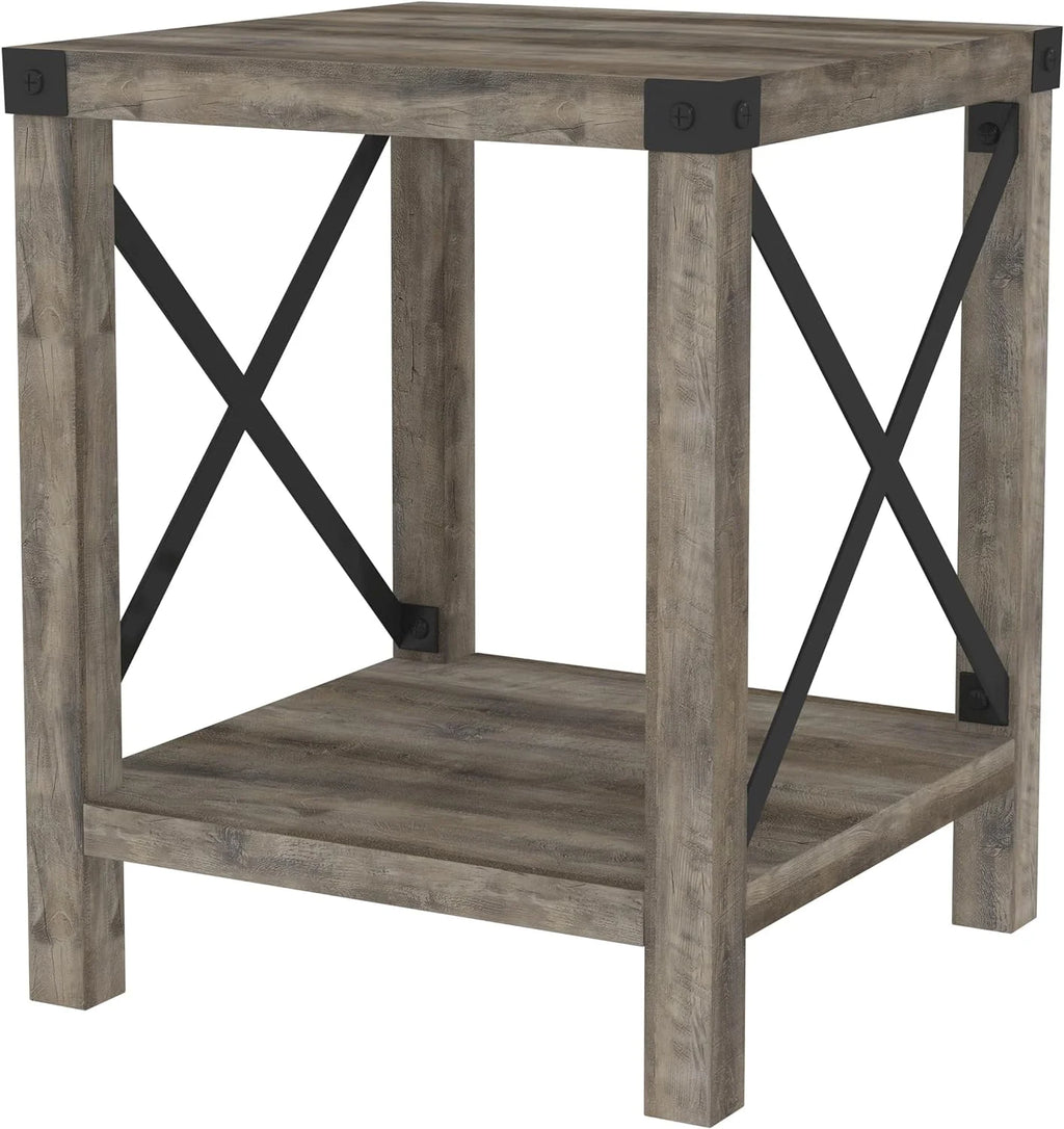 18 Inch Grey Wash Side Table M2258