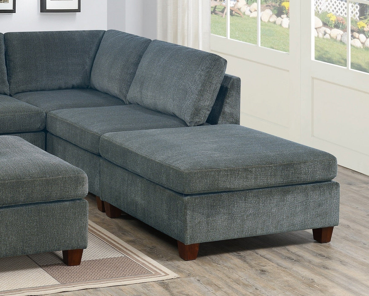 Grey Chenille Modular Sectional 6pc Set L44380