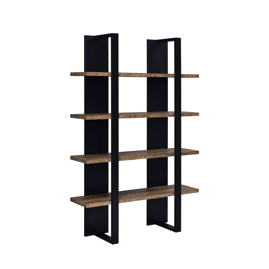 Aged Walnut/White 4-Shelf Bookcase F339