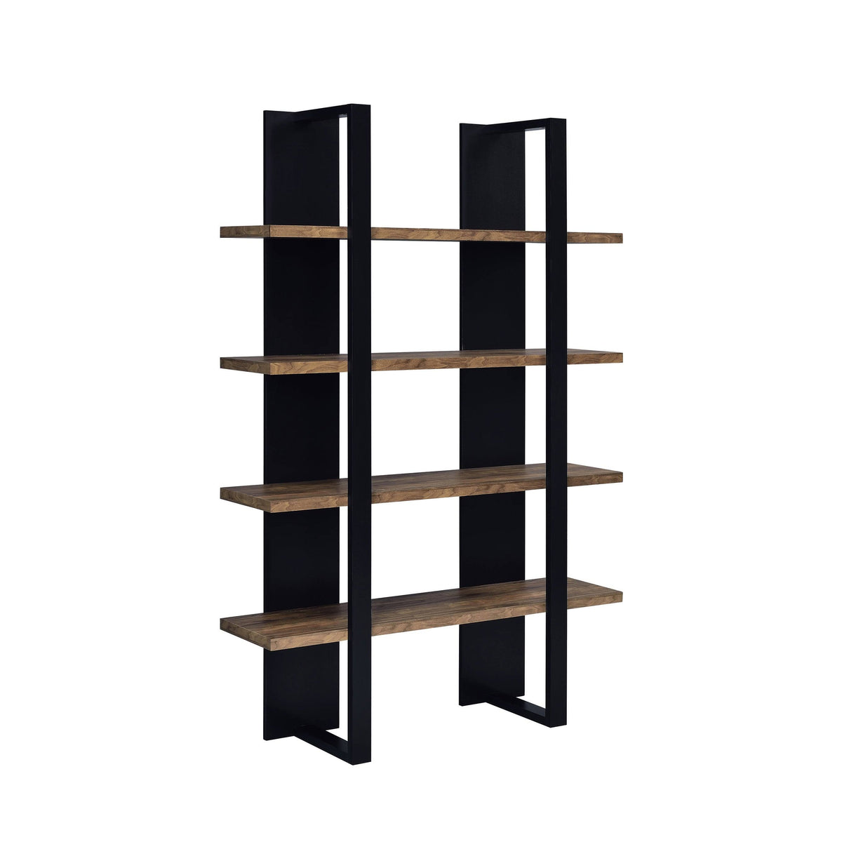 Aged Walnut/White 4-Shelf Bookcase F339