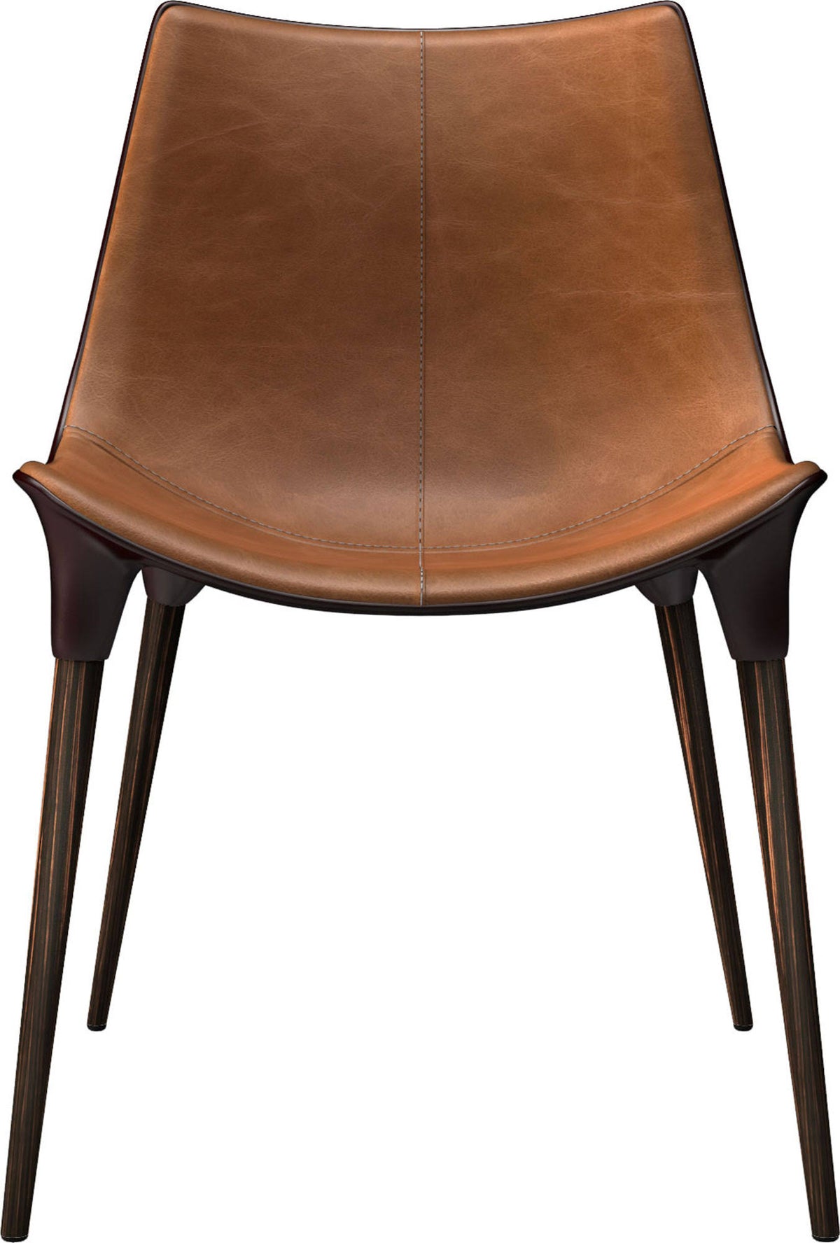 Aged Caramel Leather Dining Chair I19500