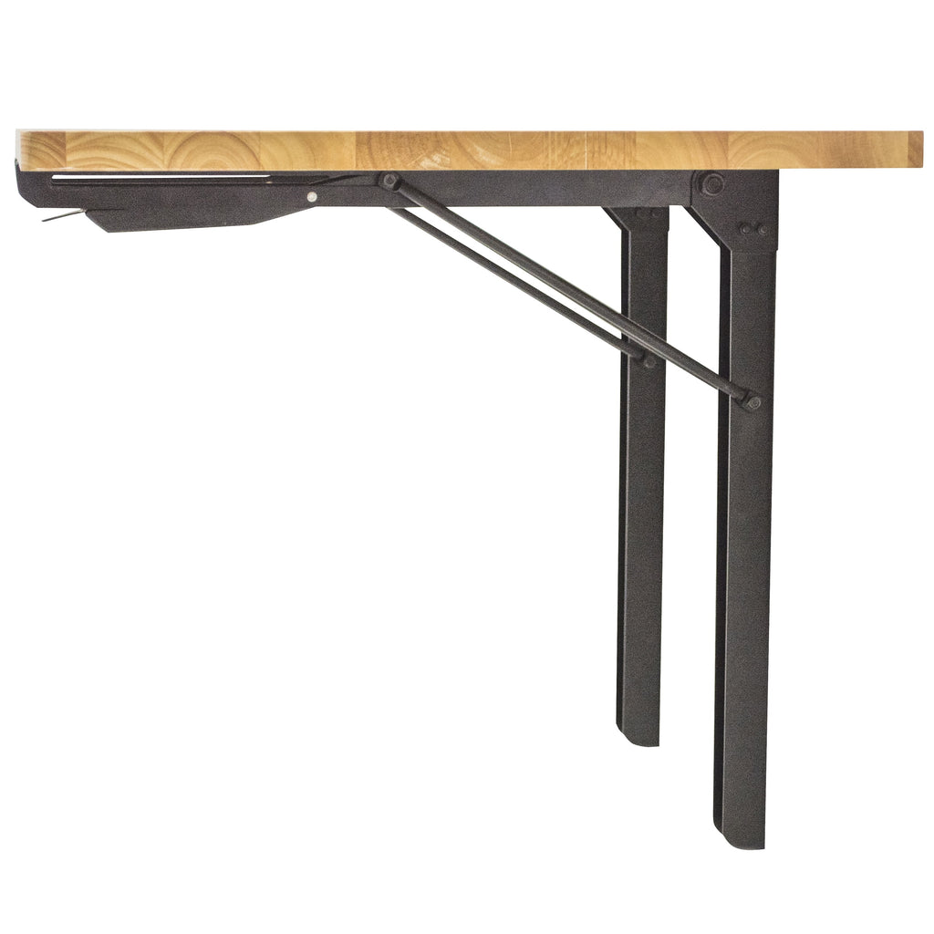 Wall Mounted Folding Steel Hardwood Workbench W942