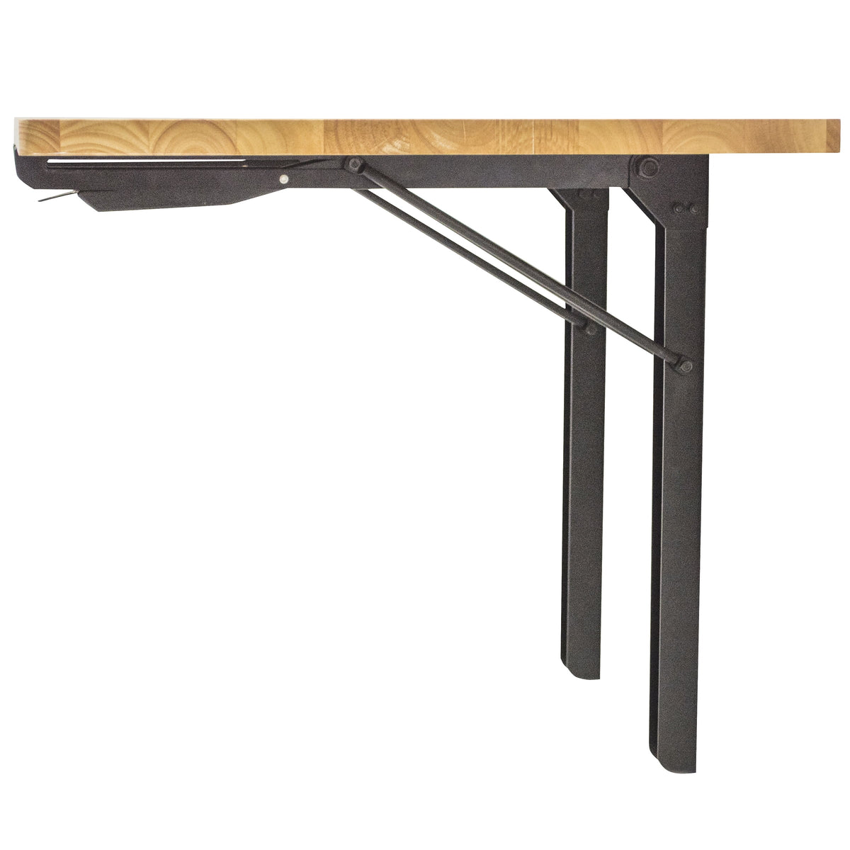 Wall Mounted Folding Steel Hardwood Workbench W942
