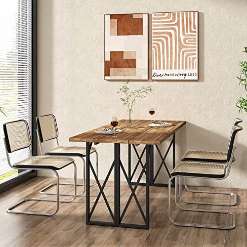 67 Inch Acacia Wood Outdoor Dining Table with Umbrella Hole K5477