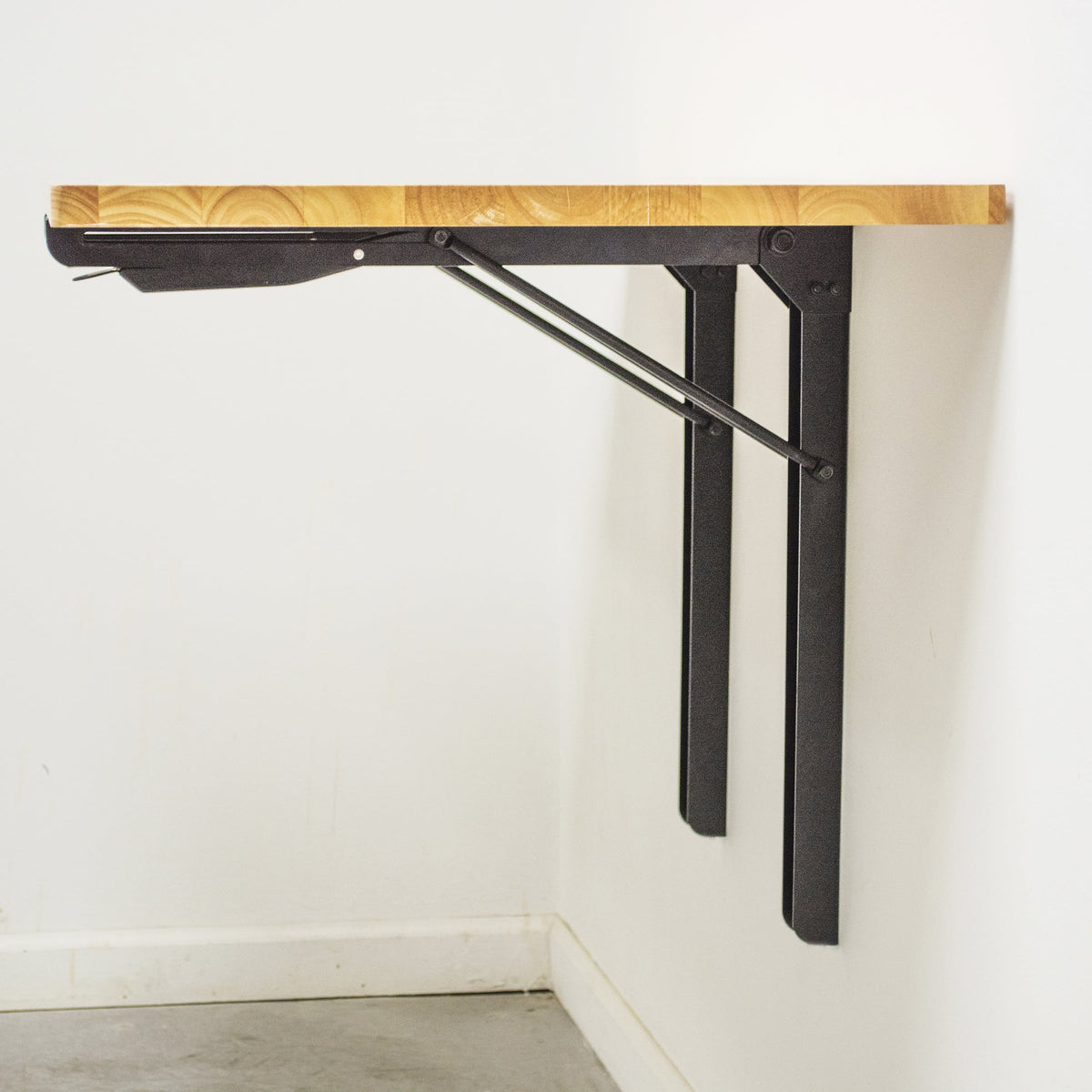 Wall Mounted Folding Steel Hardwood Workbench W942
