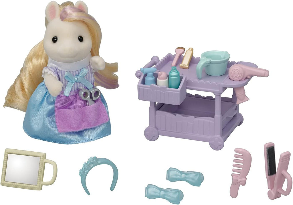 Pony's Hair Stylist Set Dollhouse Playset with Figure and Accessories W397499