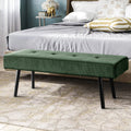 Modern Entryway Bench Corduroy Seat Green T238