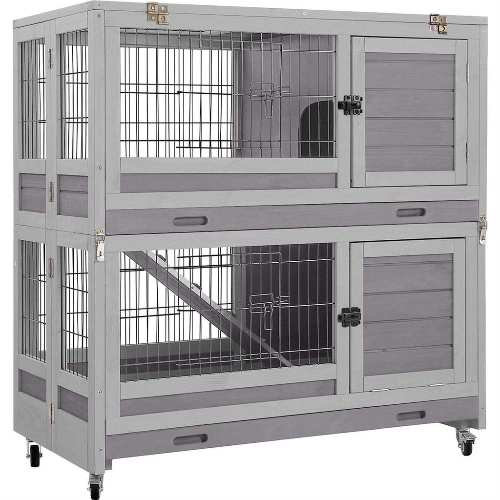 Wooden Rabbit Hutch with Folding Design K492