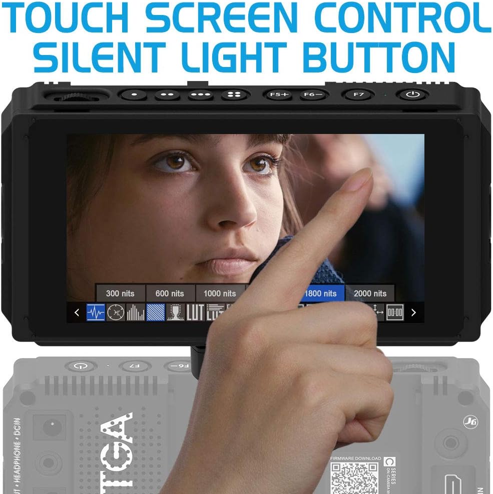 5 Inch 2000nit Touch Screen DSLR Camera Field Monitor with 3D LUT, 4K HDMI Input/Output, Dual NP-F Battery Mount B339