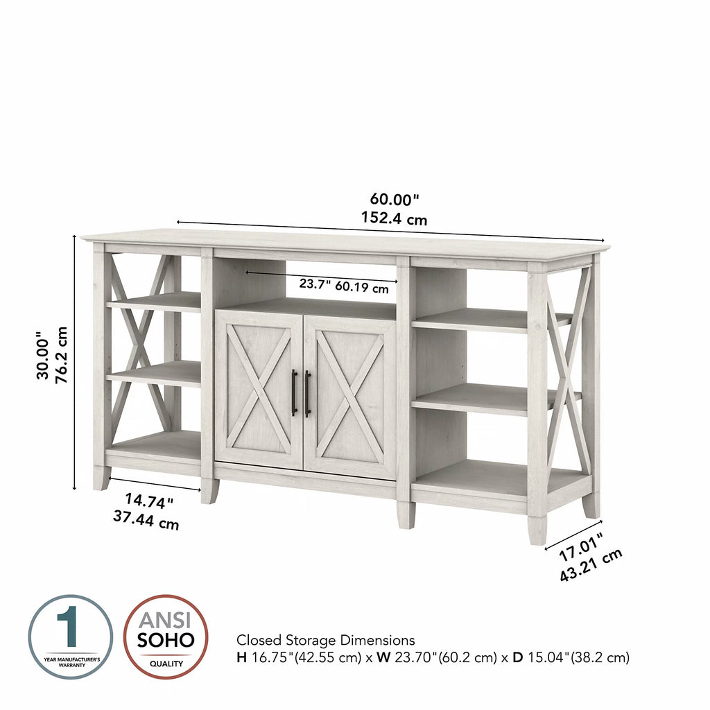 Linen White Oak Tall TV Stand for 65 Inch TV X708