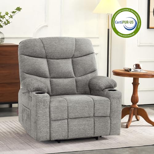 Navy Blue Fabric Power Lift Recliner Chair T977622