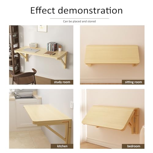 Solid Wood Wall Mounted Folding Desk 100*50CM O80453