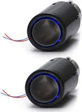 Blue Flame LED Exhaust Muffler Tip Carbon Fiber Racing Car Tail Pipe Light 2.5 Inch Inlet Outlet Pack of 2 A648