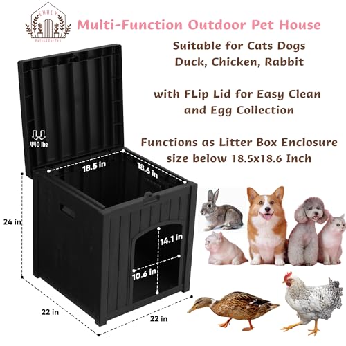 White Waterproof Resin Plastic Cat House C5234