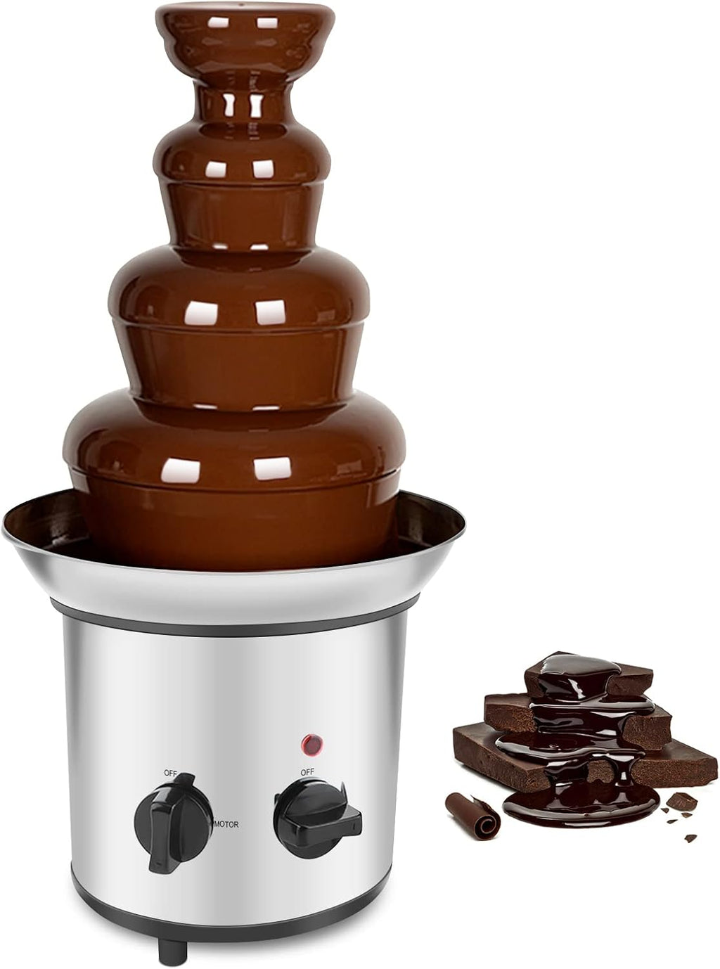 4 Tier Electric Stainless Chocolate Fondue Fountain Y859