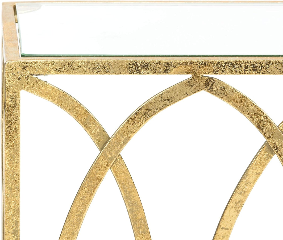 Gold Foil and Glass Console Table X17747