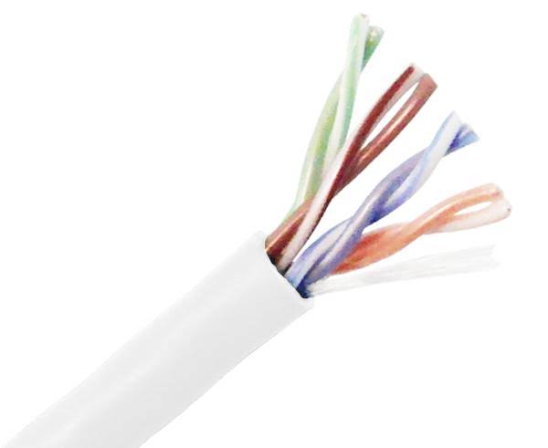 Cat5e Plenum Bulk Ethernet Cable, Cmp UL Listed, Solid Copper UTP, 24 AWG 1000ft White P387206