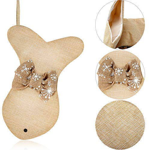 2 Pcs Dog Christmas Stocking with Bow Knot Y5735